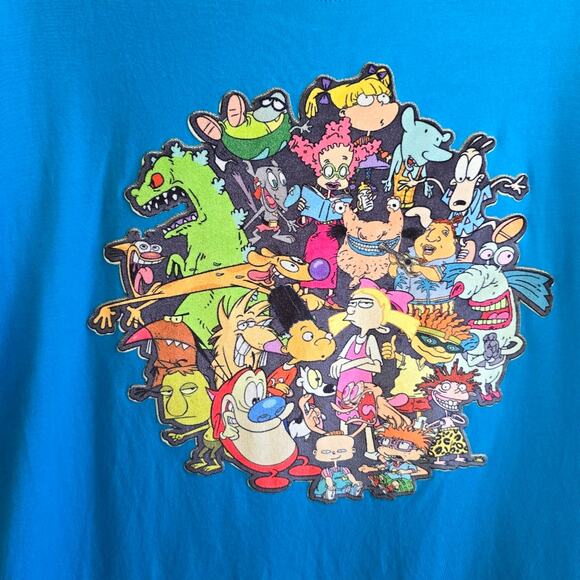 90's Nickelodeon Y2K Show Patch Blue Graphic Tee Unisex Small - Picture 6 of 12